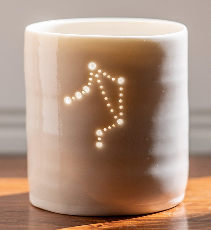 Libra mini porcelain tealight holder