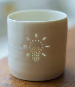 Lightbulb mini porcelain tealight holder