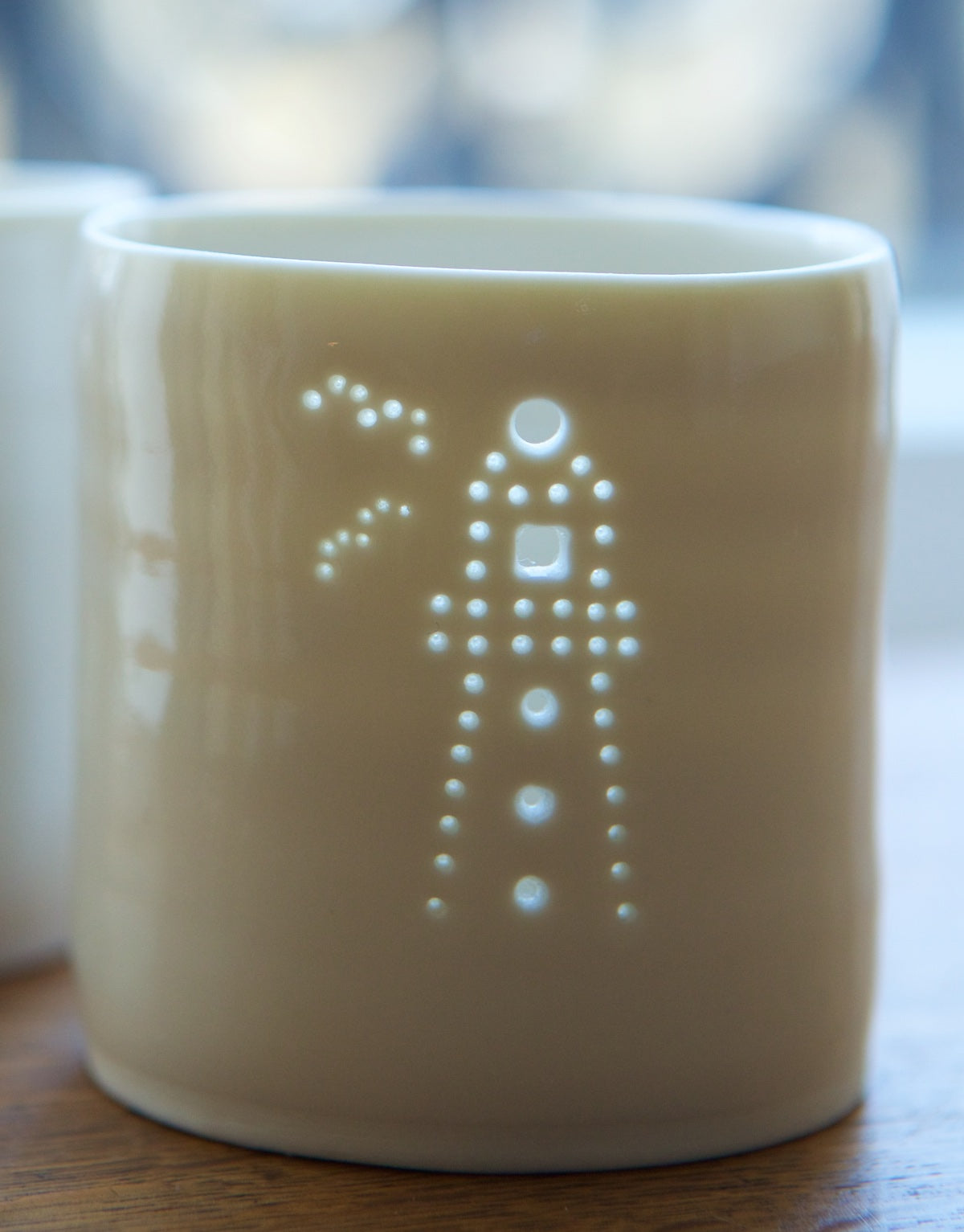 Lighthouse mini porcelain tealight holder