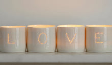 Load image into Gallery viewer, Love letter mini porcelain tealight holder set
