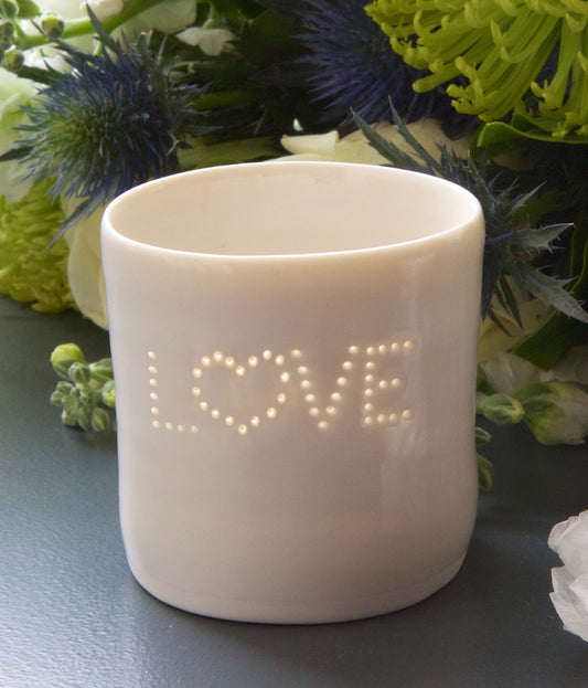 Love Heart mini porcelain tealight holder