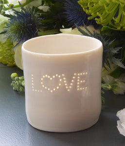 Love Heart mini porcelain tealight holder