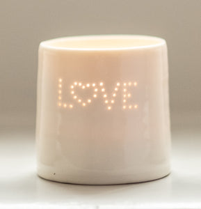 Love Heart mini porcelain tealight holder