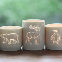 Load image into Gallery viewer, Stag mini porcelain tealight holder
