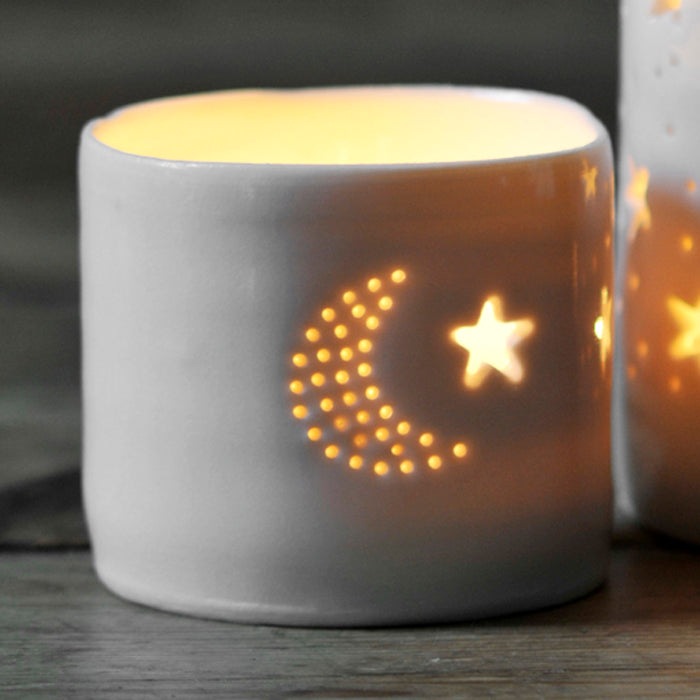 Night mini porcelain tealight holder