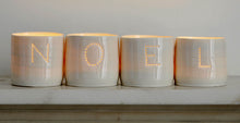 Load image into Gallery viewer, Noel letter mini porcelain tealight holder set
