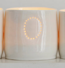 Load image into Gallery viewer, Letter mini porcelain tealight holders
