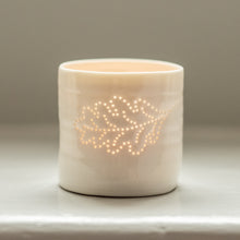 Load image into Gallery viewer, Oak Leaf mini porcelain tealight holder
