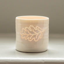 Load image into Gallery viewer, Oak Leaf mini porcelain tealight holder
