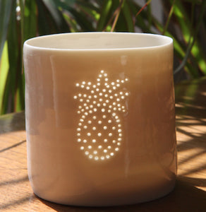 Pineapple mini porcelain tealight holder