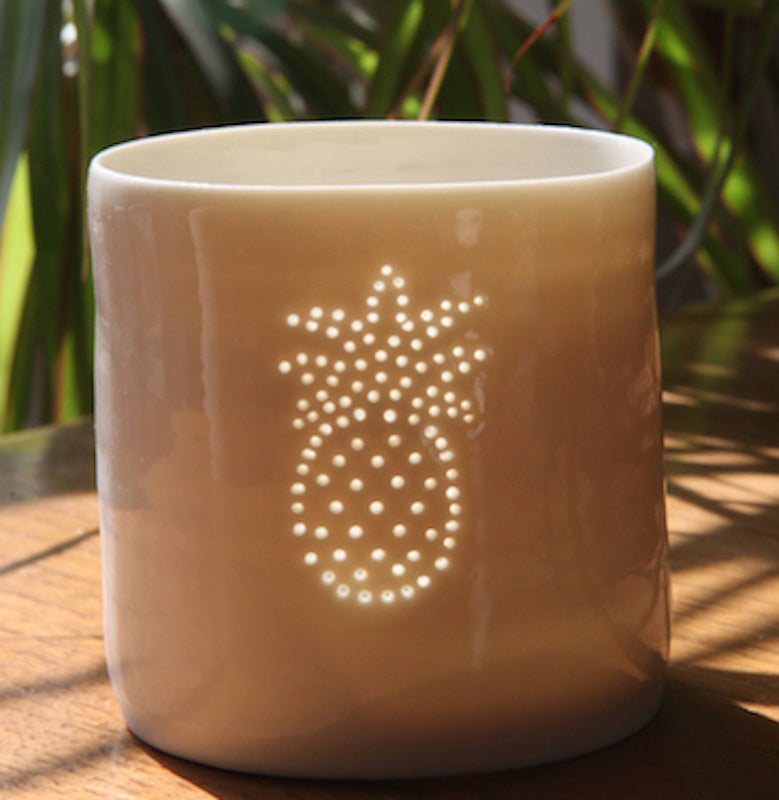 Pineapple mini porcelain tealight holder