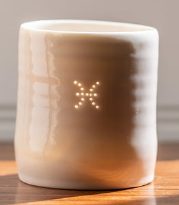 Pisces mini porcelain tealight holder