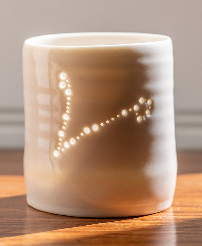 Pisces mini porcelain tealight holder