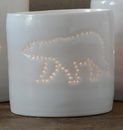 Polar Bear mini porcelain tealight holder