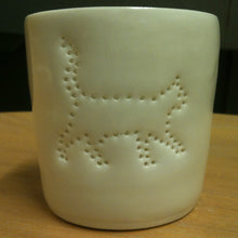 Load image into Gallery viewer, Prowling pussycat mini porcelain tealight holder
