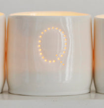 Load image into Gallery viewer, Letter mini porcelain tealight holders
