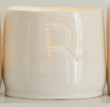 Load image into Gallery viewer, Letter mini porcelain tealight holders
