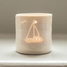 Load image into Gallery viewer, Sail Boat mini porcelain tealight holder
