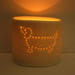 Sausage Dog mini porcelain tealight holder