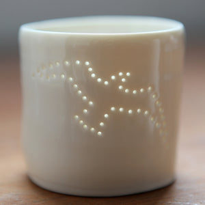 Seagull mini porcelain tealight holder