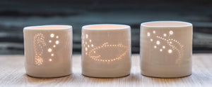 Whale mini porcelain tealight holder