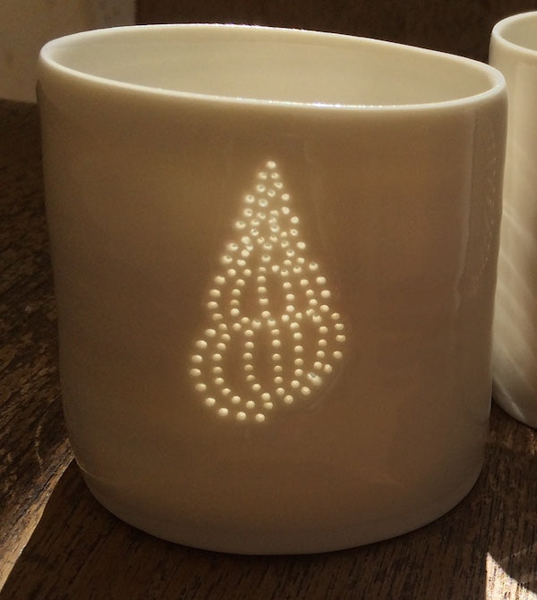 Spiral Shell mini porcelain tealight holder