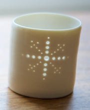 Load image into Gallery viewer, Snowflake mini porcelain tealight holder
