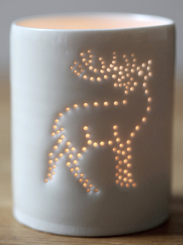 Stag mini porcelain tealight holder