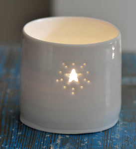 Starburst mini porcelain tealight holder