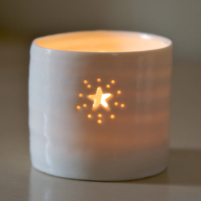 Starburst mini porcelain tealight holder