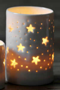 Stars maxi porcelain tealight holder