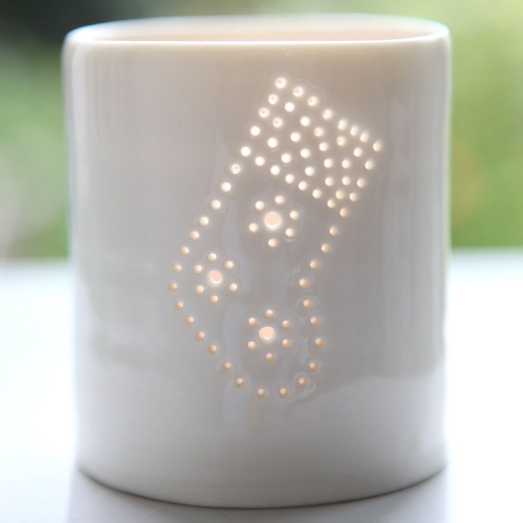Stocking mini porcelain tealight holder