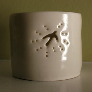 Swallow mini porcelain tealight holder