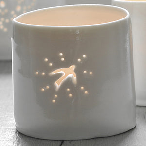 Swallow mini porcelain tealight holder