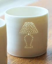 Load image into Gallery viewer, Table Lamp mini porcelain tealight holder
