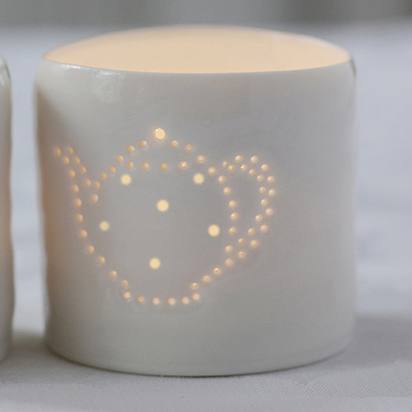 Teapot mini porcelain tealight holder