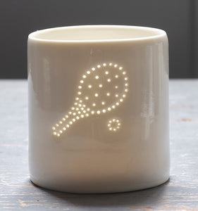 Tennis racket mini porcelain tealight holder