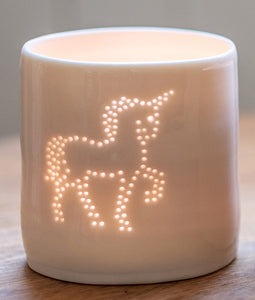 Unicorn mini porcelain tealight holder