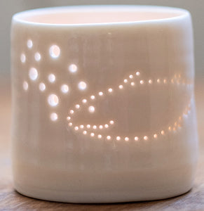 Whale mini porcelain tealight holder